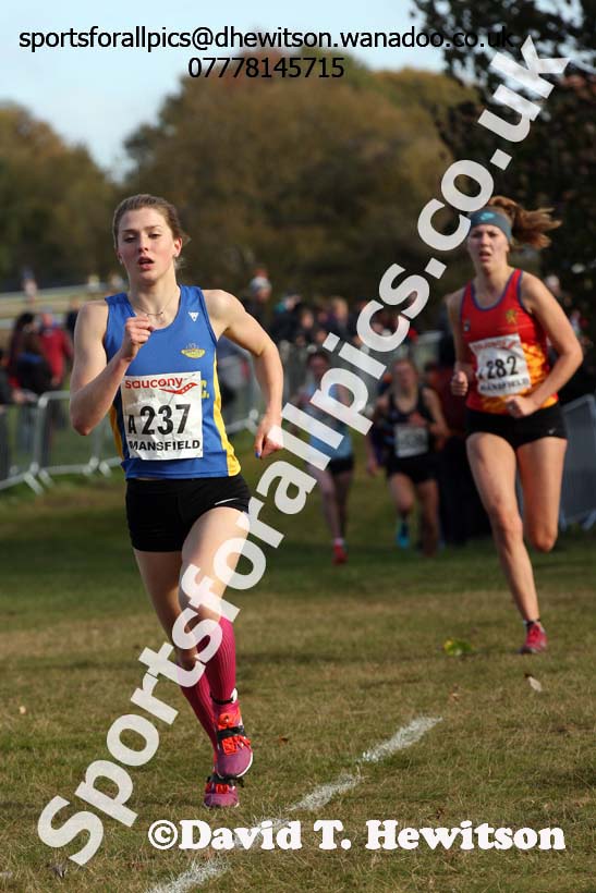 Junior women, 2016 National Cross Cpuntry Relays, Berry Hill Park, Mansfield. Photo: David T. Hewitson/Sports for All Pics